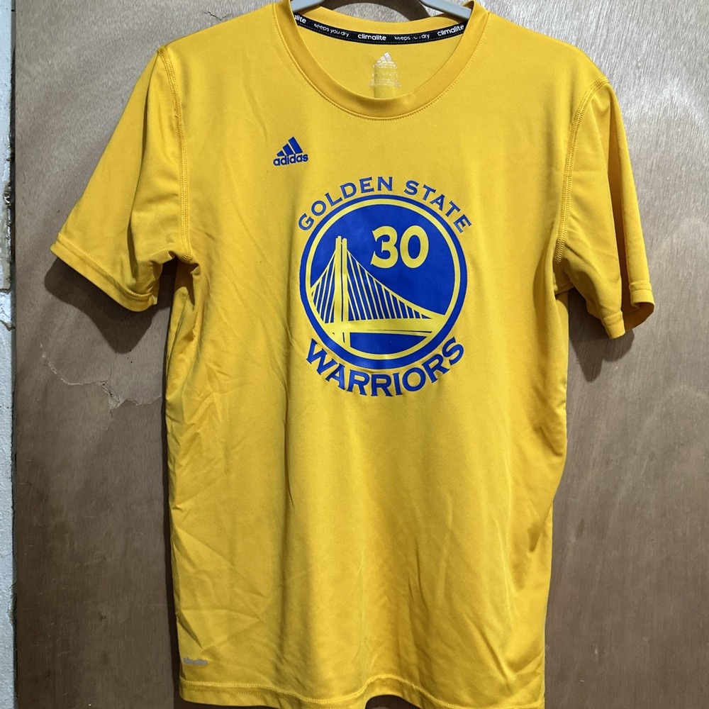 Golden State Warriors T Shirt Youth Large Yellow Adidas Stephen Curry 30